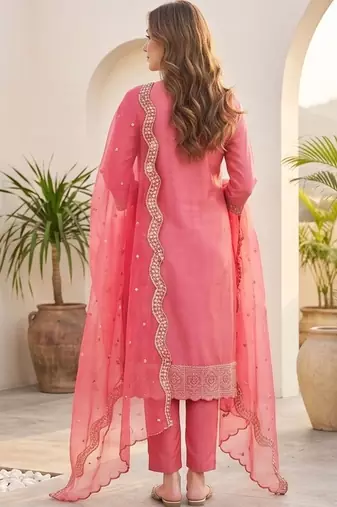 Women Ethnic Motifs Embroidered Regular Thread Work Kurta with Trousers & With Dupatta