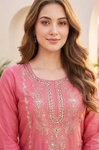 Women Ethnic Motifs Embroidered Regular Thread Work Kurta with Trousers & With Dupatta