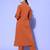 Rust Shirt Collar Elbow Sleeves A-Line Kurta with Trousers