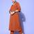 Rust Shirt Collar Elbow Sleeves A-Line Kurta with Trousers