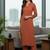 Women Regular Silk Crepe Kurta with Trousers