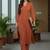 Women Regular Silk Crepe Kurta with Trousers