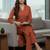 Women Regular Silk Crepe Kurta with Trousers