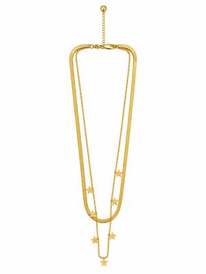 18k gold plated layered star charm necklace 4