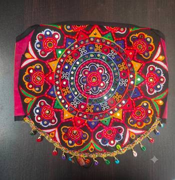 Multicolor rayon square neck embroidered blouse | navratri garba & dandiya outfit 3