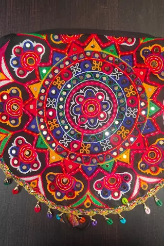 Multicolor rayon square neck embroidered blouse | navratri garba & dandiya outfit