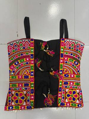 Multicolor rayon square neck embroidered blouse | navratri garba & dandiya outfit 2