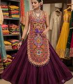 Multicolor rayon u neck embroidered blouse | navratri garba & dandiya outfit
