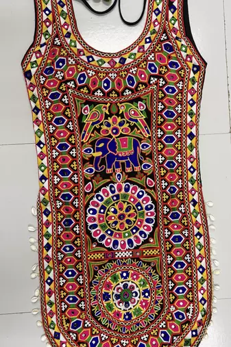Multicolor rayon u neck embroidered blouse | navratri garba & dandiya outfit