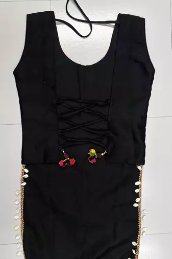 Multicolor rayon u neck embroidered blouse | navratri garba & dandiya outfit