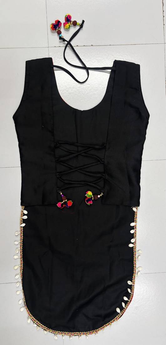 Multicolor rayon u neck embroidered blouse | navratri garba & dandiya outfit