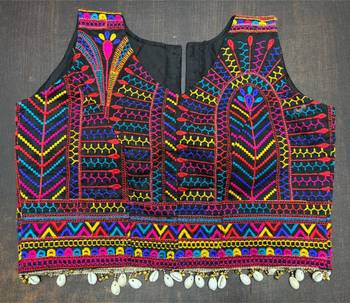 Multicolor rayon round neck embroidered blouse | navratri garba & dandiya outfit 4