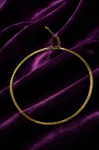 18k gold plated snake chain hasli necklace