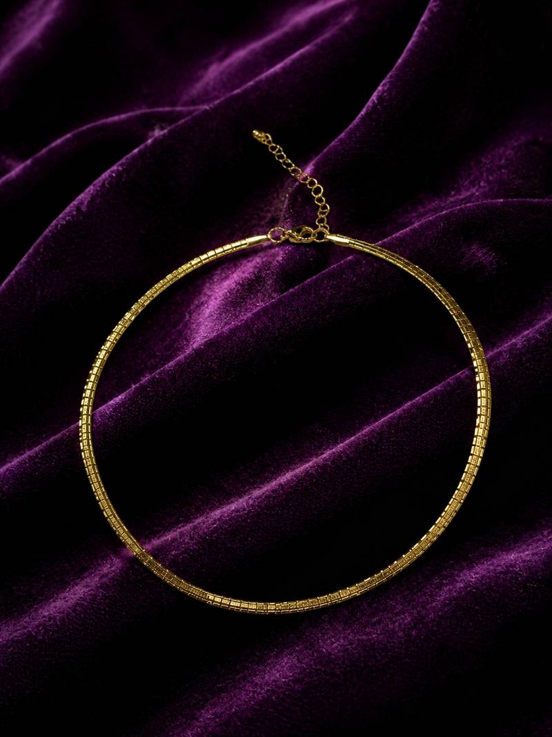 18k gold plated snake chain hasli necklace