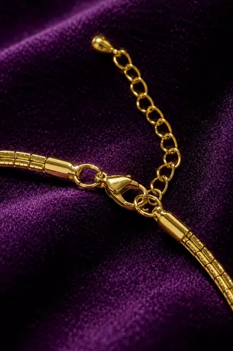 18k gold plated snake chain hasli necklace