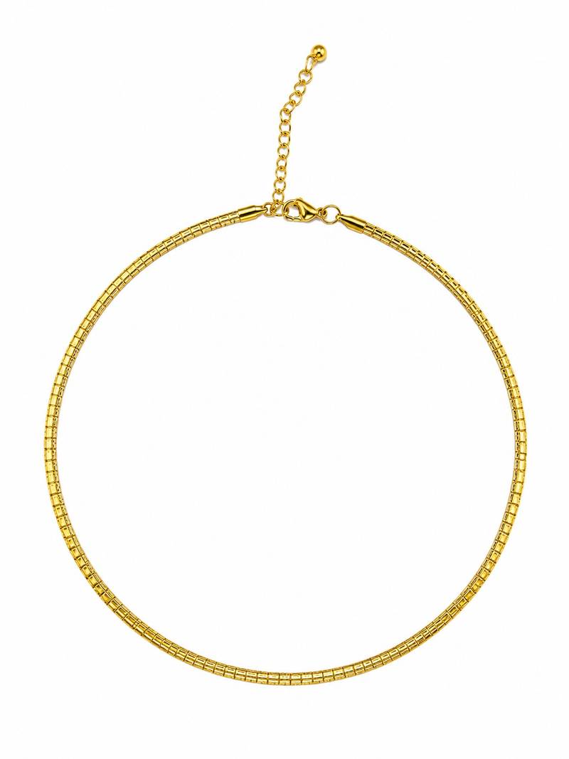 18k gold plated snake chain hasli necklace