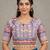 Multicolor rayon round neck embroidered blouse | navratri garba & dandiya outfit