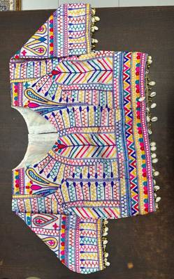 Multicolor rayon round neck embroidered blouse | navratri garba & dandiya outfit 3