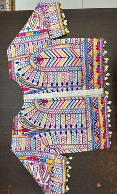 Multicolor rayon round neck embroidered blouse | navratri garba & dandiya outfit 4