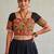 Black rayon sweetheart neck embroidered blouse | navratri garba & dandiya outfit padded
