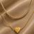 18k gold plated double layer ad heart necklace