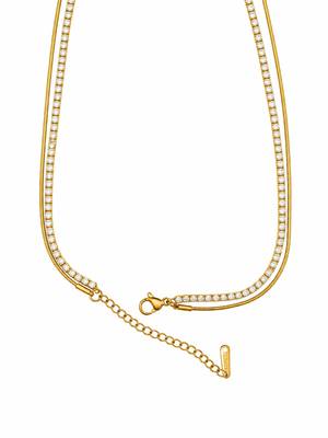 18k gold plated double layer ad heart necklace 4