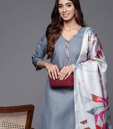 Thread work Kurta with Trouser and Printed Dupatta