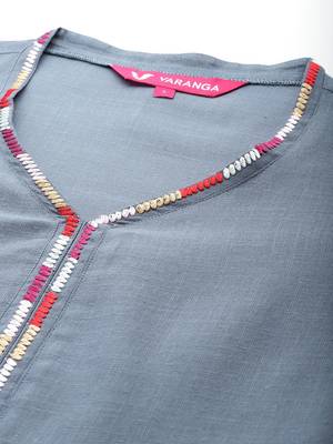 Thread work Kurta with Trouser and Printed Dupatta 3