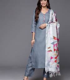 Thread work Kurta with Trouser and Printed Dupatta
