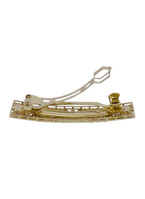 Glorious round and square shape brown kundan antique gold plated hair clip for women and girls 4