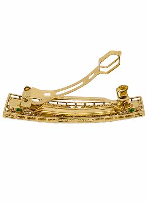 Good-looking round and square shape green kundan antique gold plated hair clip for women and girls 4