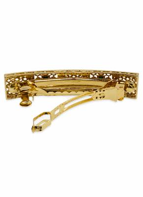 Good-looking round and square shape green kundan antique gold plated hair clip for women and girls 5