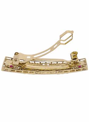 Gorgeous round and square shape ruby kundan antique gold plated hair clip for women and girls 4