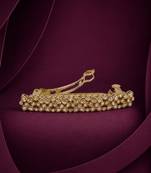 Stylish flower design brown kundan antique gold plated hair clip for women and girls