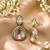 gold plated pachi kundan blue enamel earrings