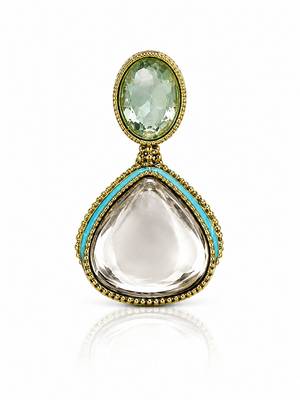 gold plated pachi kundan blue enamel earrings 4