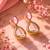gold plated pachi kundan pink enamel dangler earrings
