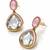 gold plated pachi kundan pink enamel dangler earrings