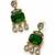 gold plated pachi kundan green stone studded dangler earrings