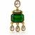 gold plated pachi kundan green stone studded dangler earrings