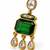 gold plated pachi kundan green stone studded dangler earrings