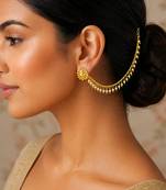 Set of 2 White Pearl Brass Gold-Plated Kaan Chains for Women and Girls