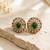 moissanite mehendi polish emerald green cz stud earrings