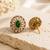 moissanite mehendi polish emerald green cz stud earrings