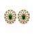 moissanite mehendi polish emerald green cz stud earrings