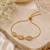 18k gold plated cz leaf charm adjustable bracelet