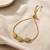 18k gold plated cz leaf charm adjustable bracelet
