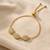 18k gold plated cz leaf charm adjustable bracelet