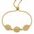 18k gold plated cz leaf charm adjustable bracelet