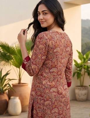 Women Ethnic Motifs Printed Regular Thread Work Kurta with Trousers & With Dupatta 5